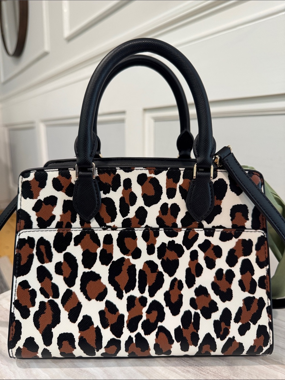 kate spade Bag Small Madison Spotted Animal Black & Brown Leopard Print Satchel - Picture 7 of 17